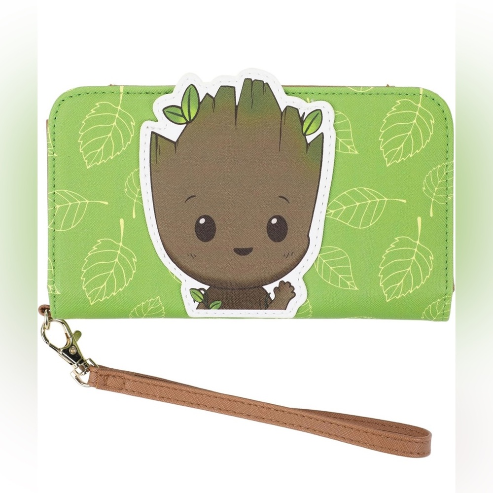 I Am Groot Character Art Women's Zip Around Wallet Wristlet 5” X 7”